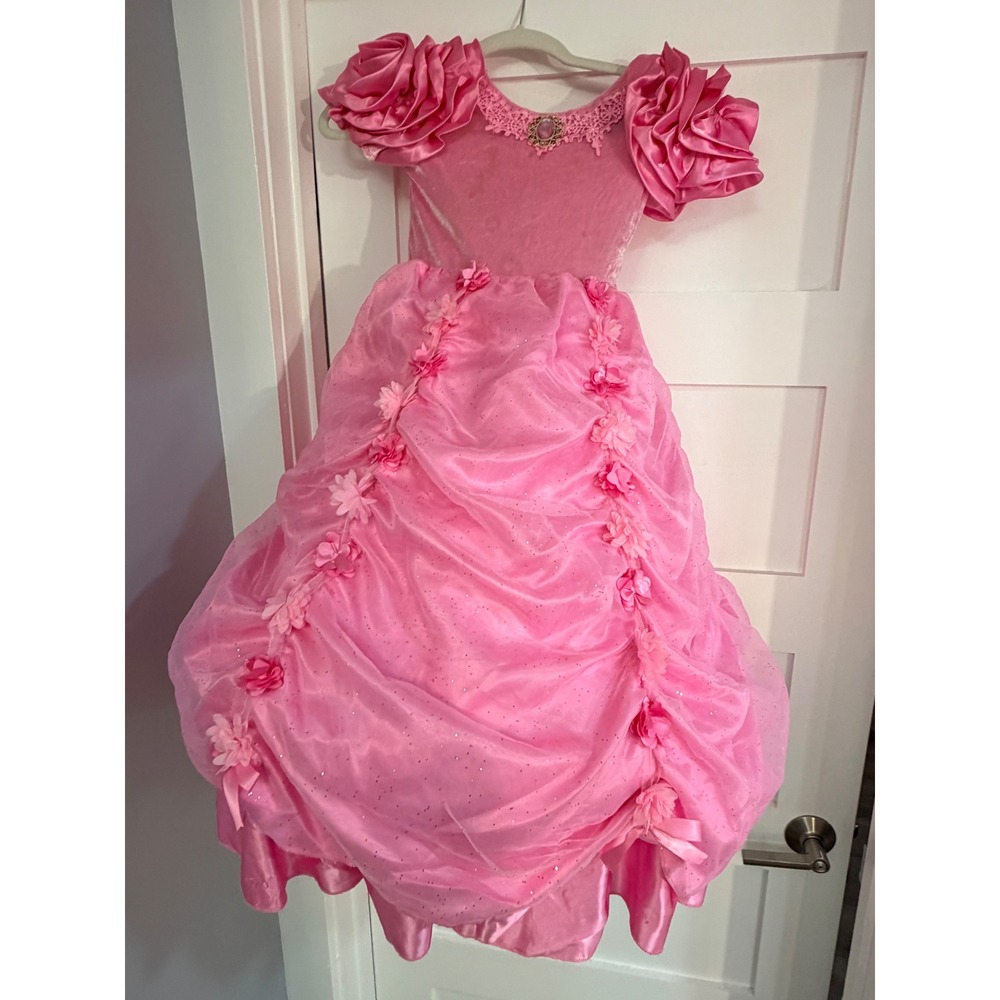 What a character, girls pink princess hoop skirt, ball gown, costume size 5/6